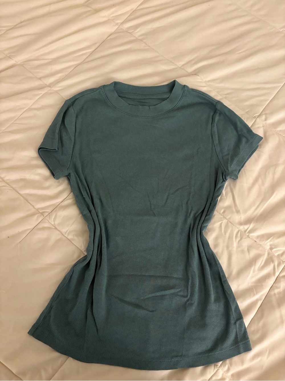 A New Day Women's Short Sleeve Modern Ribbed T-Shirt Green